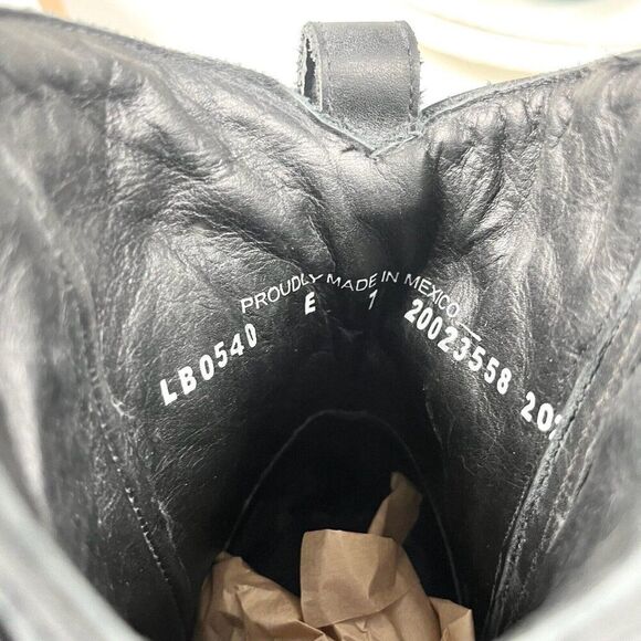 Lane COSSETTE Womens Cowboy Bootie 7 Western Cowgirl Short Boots Black Leather - Picture 9 of 11